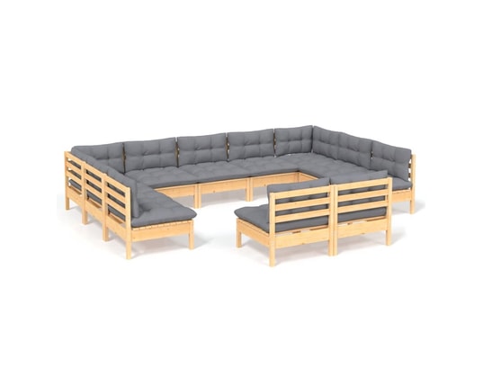 LES TENDANCES - Salon extérieur Salon de jardin-gris-11 places-63.5x63.5x62.5-358164
