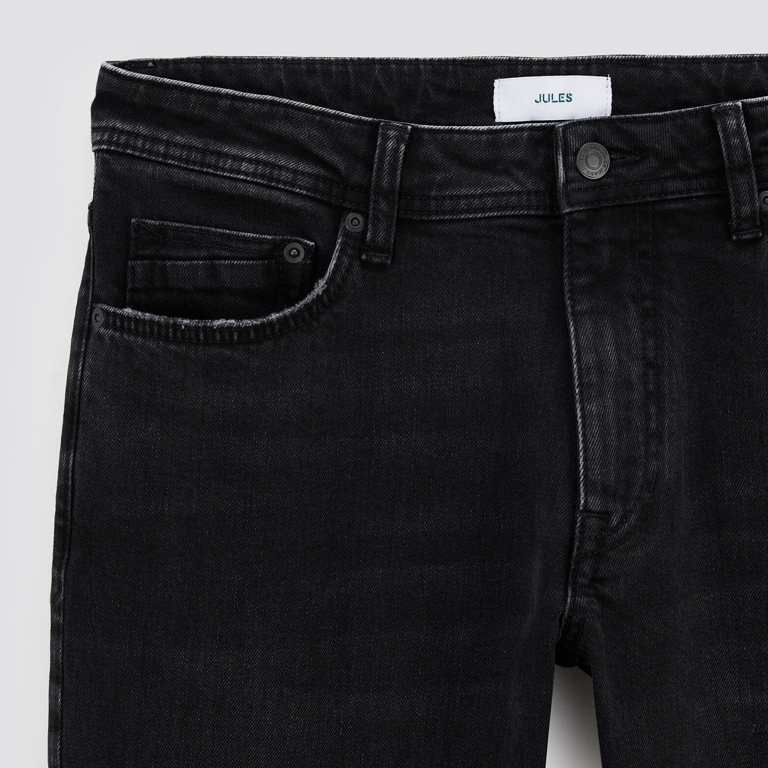 Jean straight 4 longueurs en coton recyclé Noir