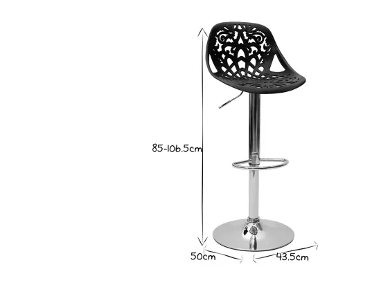Tabourets de bar design avec motif baroque noir (lot de 2) BAROCCA