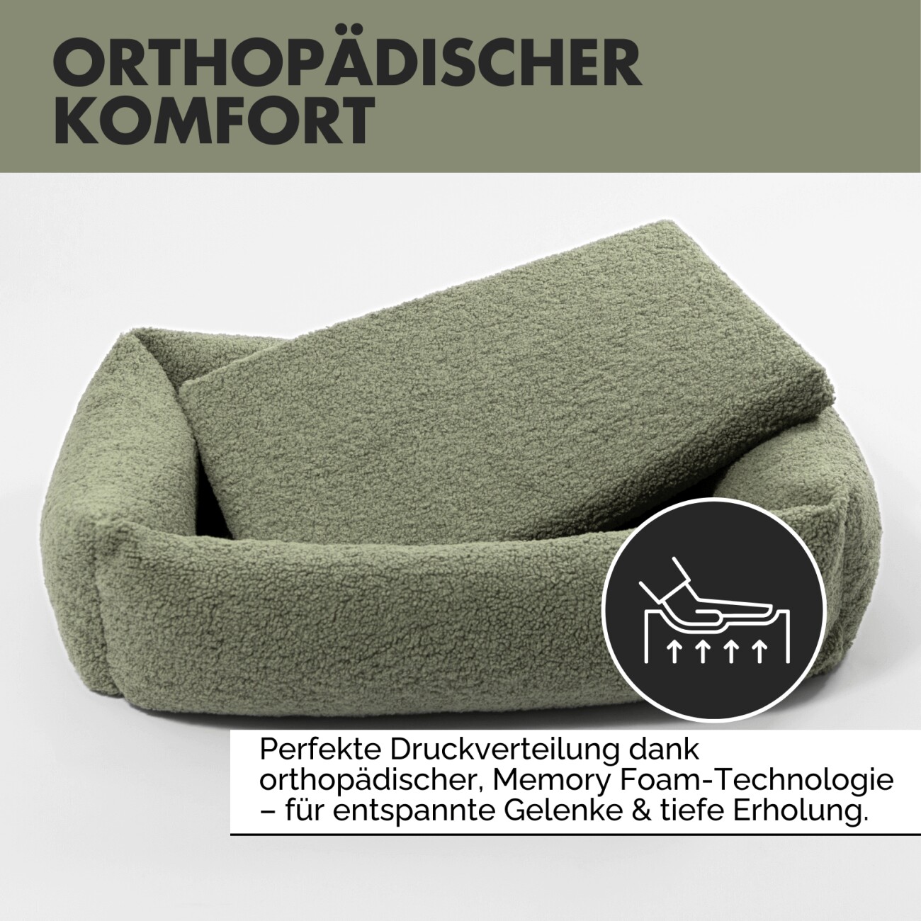 PAW WOW Hundebett SVEN Teddy Olive M