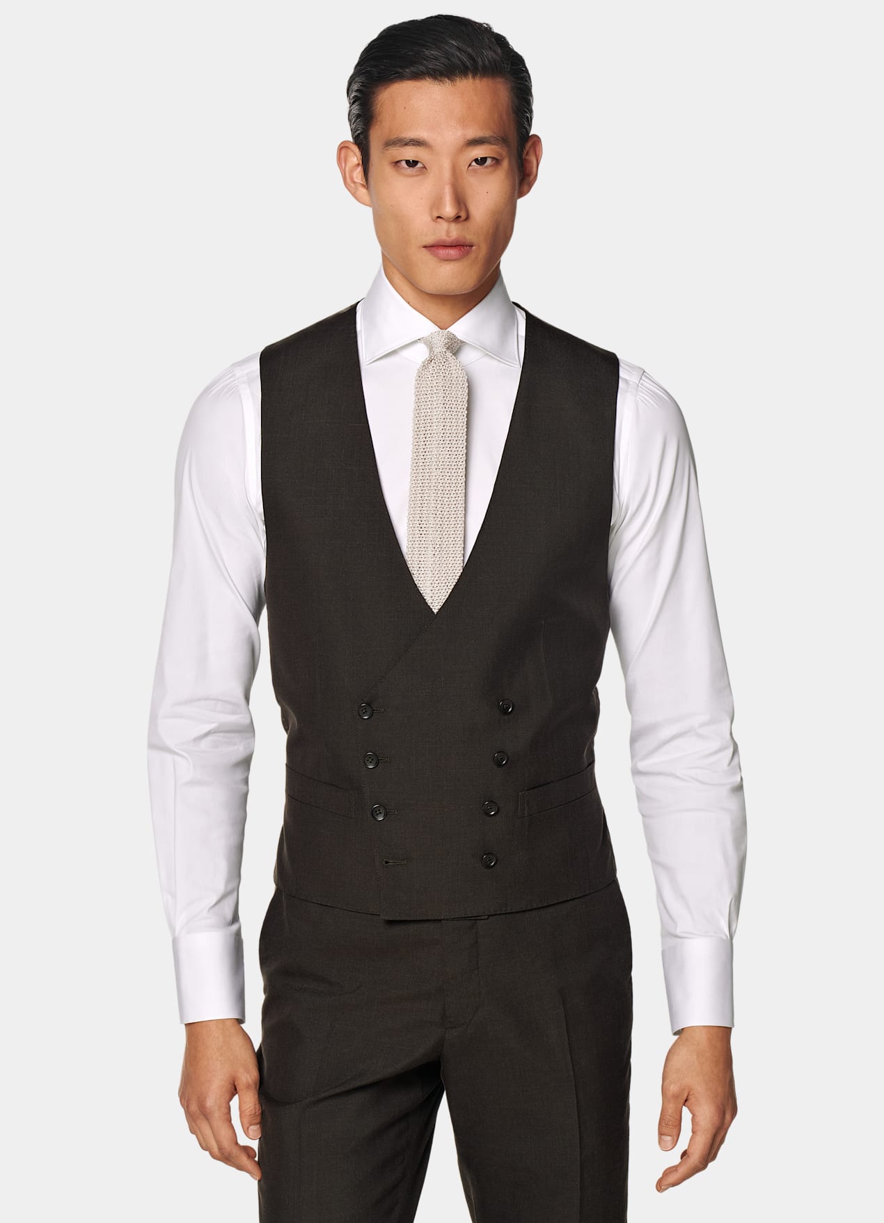 Gilet de costume marron foncé