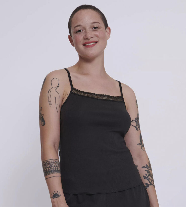 Sloggi sloggi GO Ribbed Spaghetti Top Black