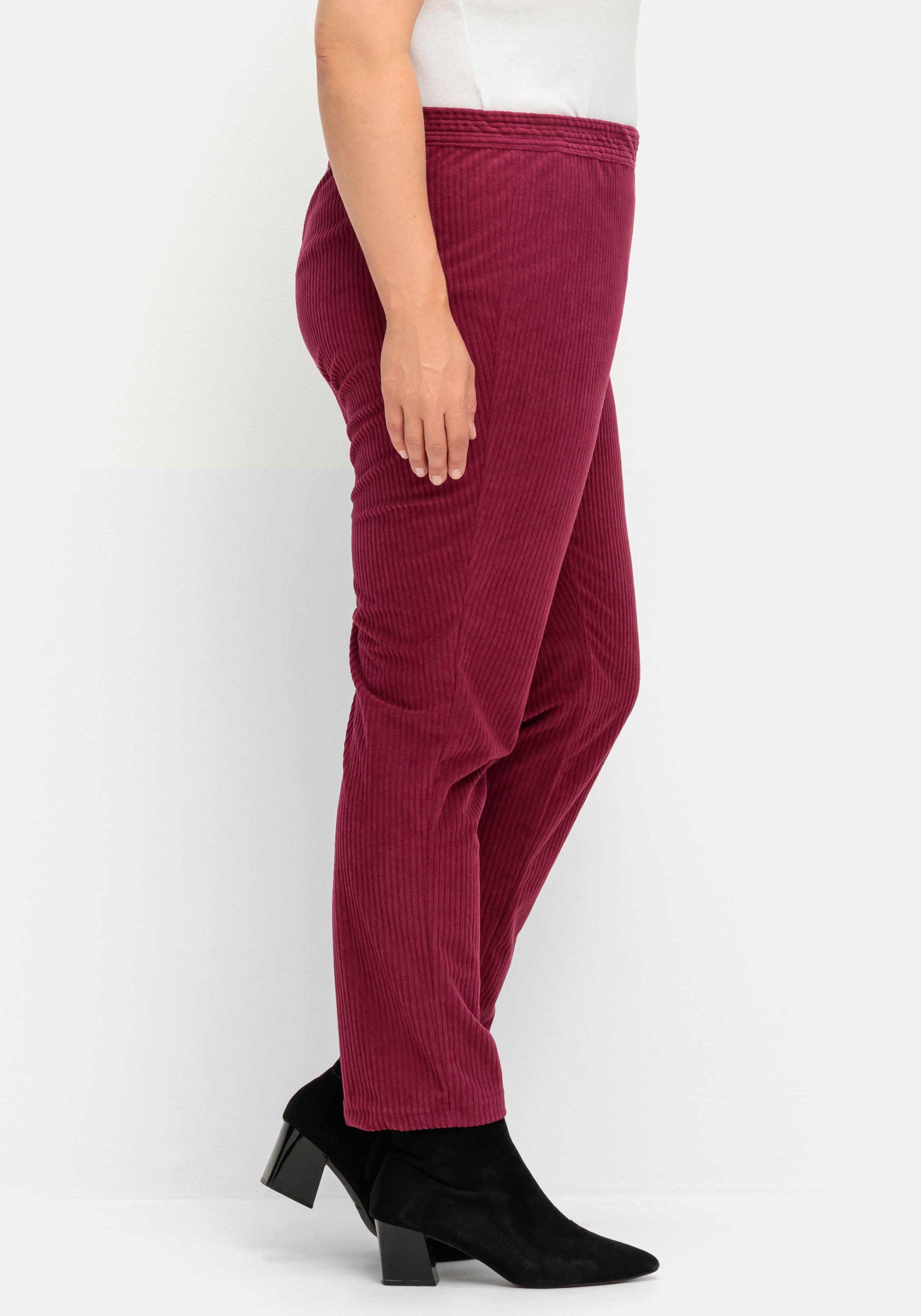 Gerade Cordhose mit Gummizugbund