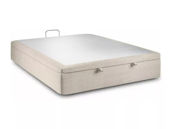 Sommier Coffre Tissu Beige clair 180x200 H39cm