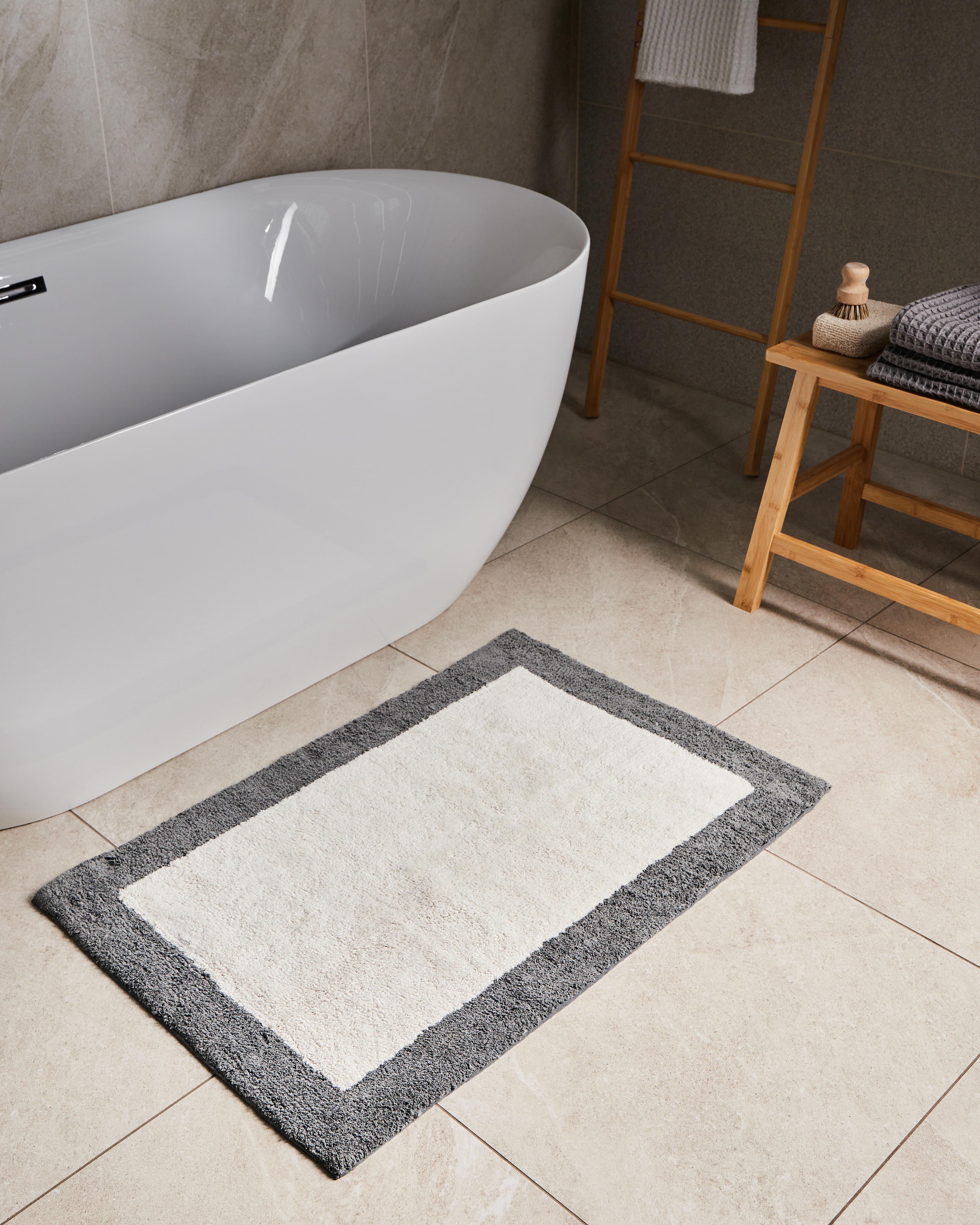 Badmat KABRI Grijs/beige 60 x 90 cm Katoen