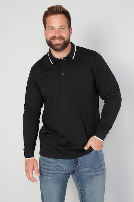Boston Park Poloshirt, Langarm, Kontrast-Polokragen