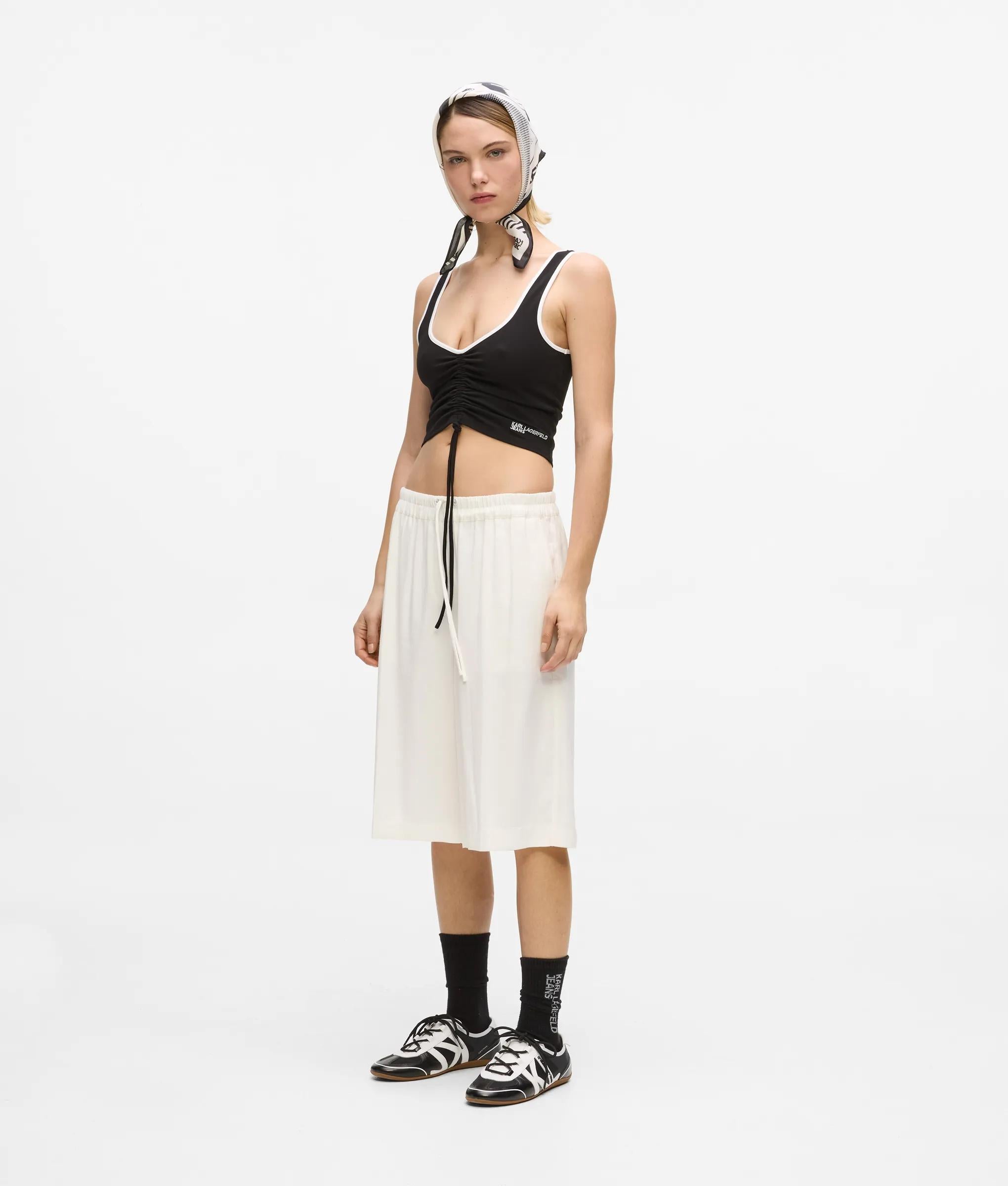 tanktop met V-hals en ruches