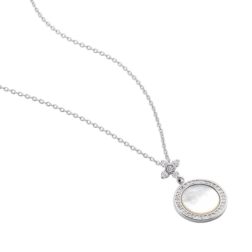 Collier Hacena Argent Blanc Oxyde De Zirconium