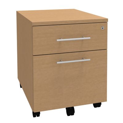 Caisson mobile IRIS - L43 x H56 x P60 cm - 2 tiroirs - imitation Hêtre