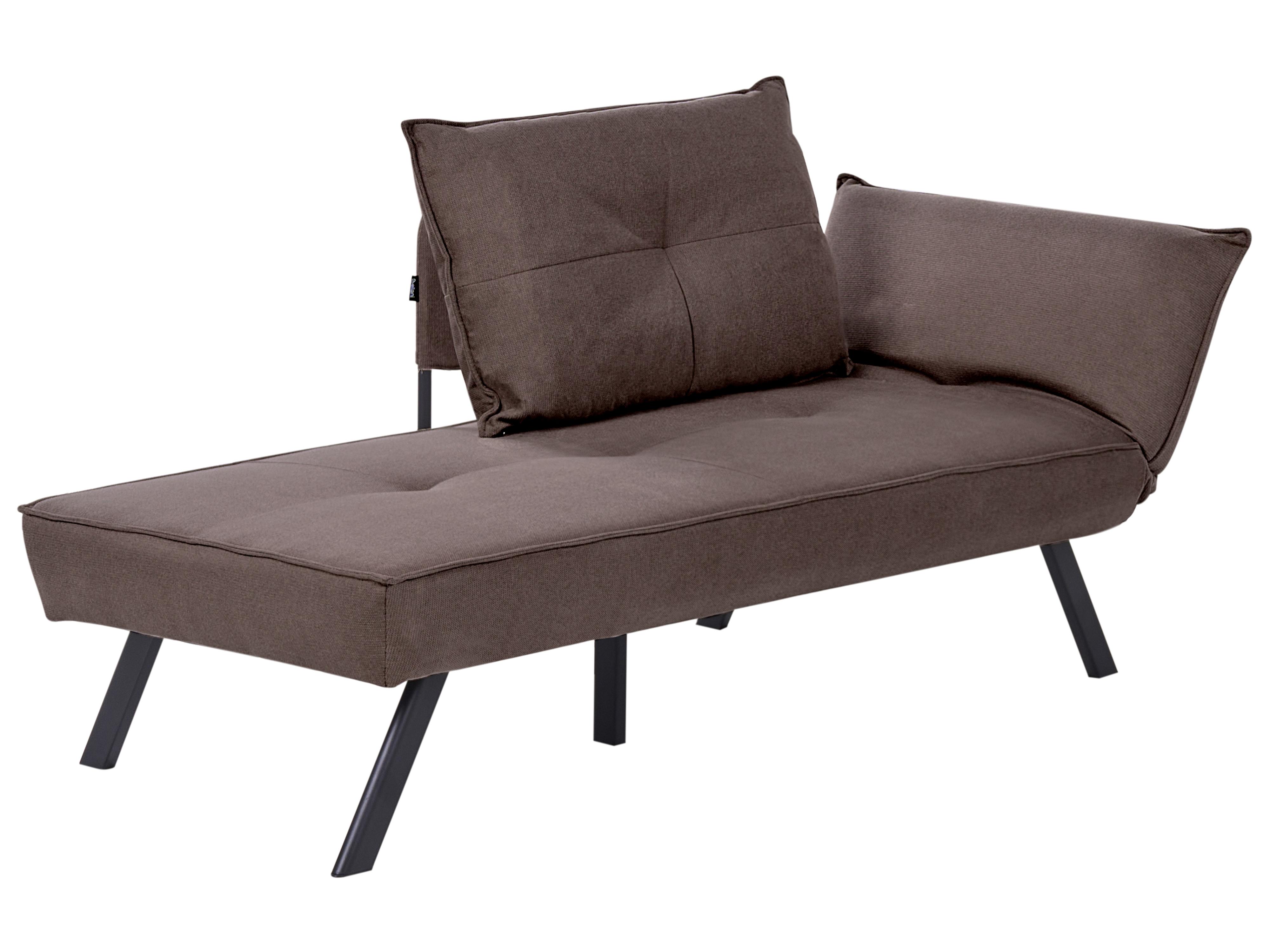 Rechtszijdige chaise longue ROCAMADOUR Stof Bruin