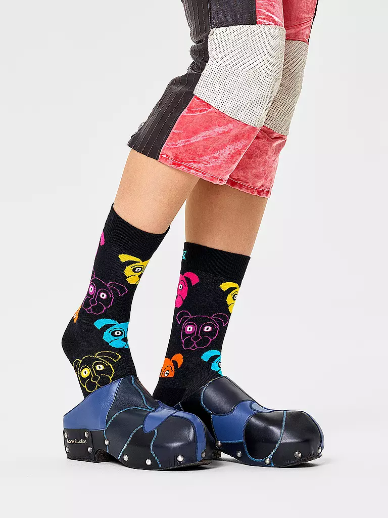 HAPPY SOCKS Herren Socken DOG black schwarz