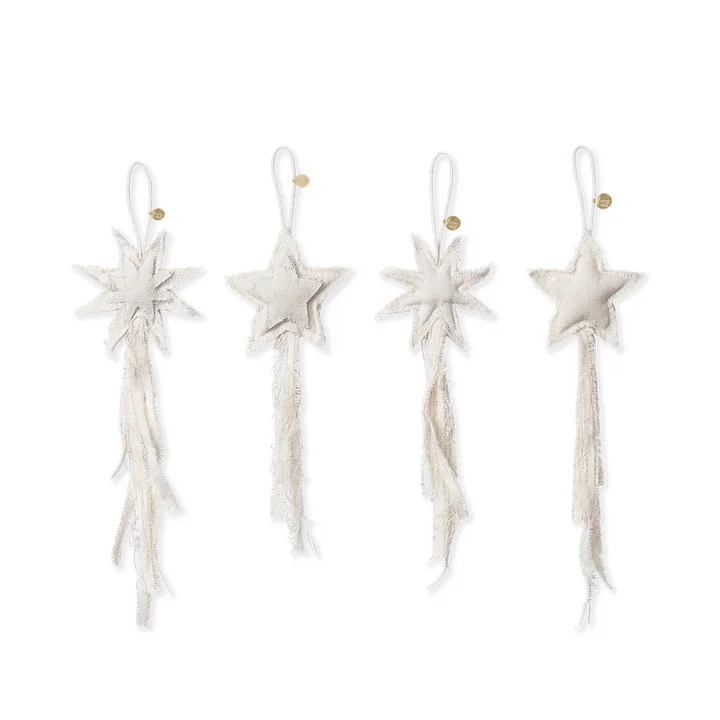 Ferm Living - Vela Sternornamente, natur (4er-Set)