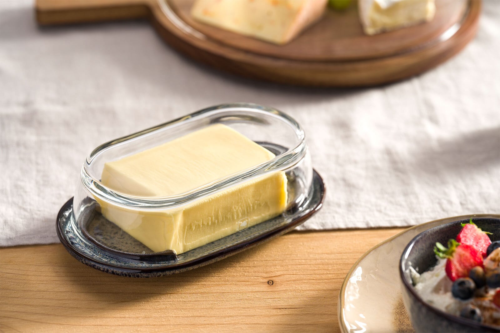 LEONARDO Butterdose MATERA 20,6 x 7,7 cm Keramik/Glas anthrazit