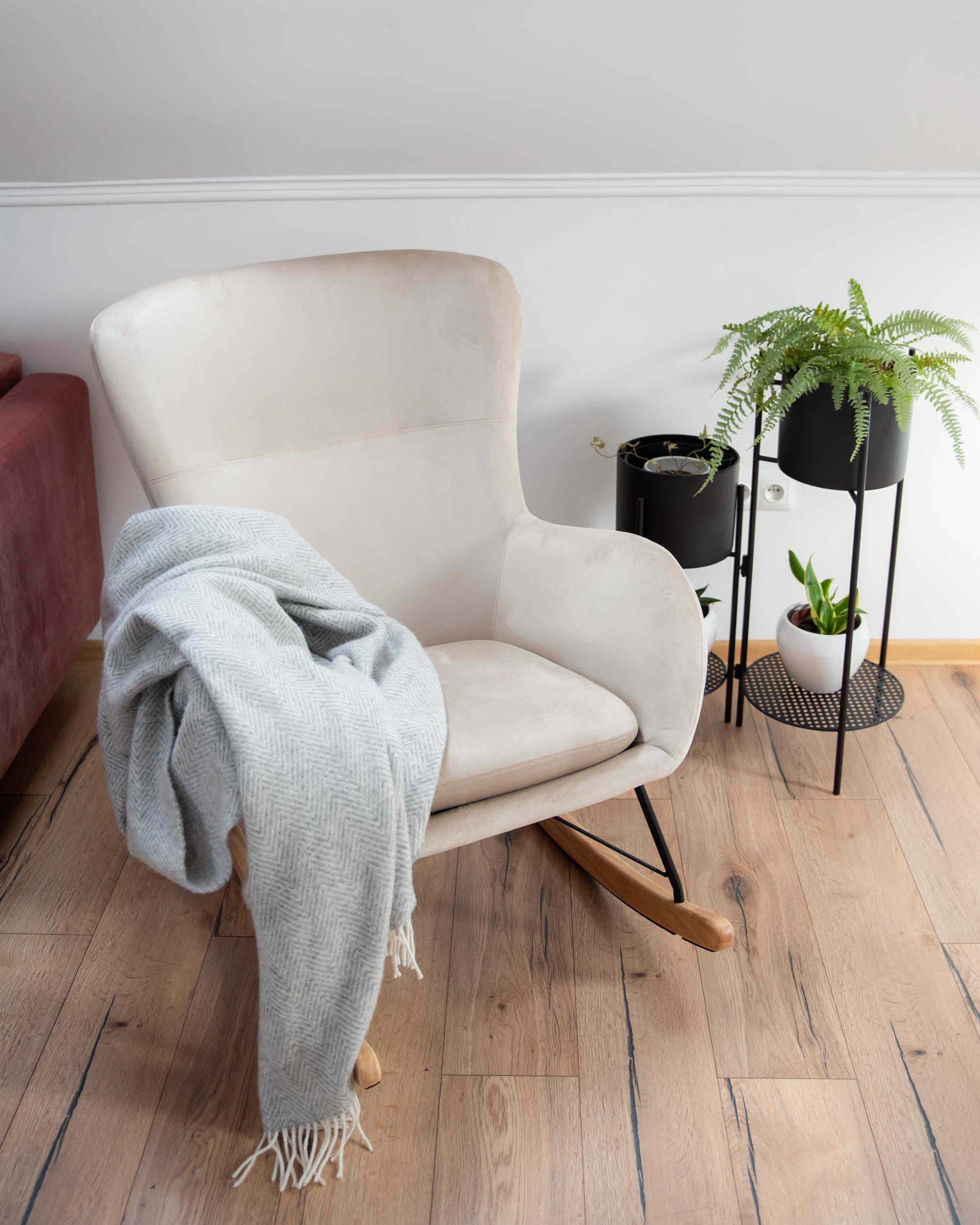Schommelstoel ELLAN Fluweel Beige