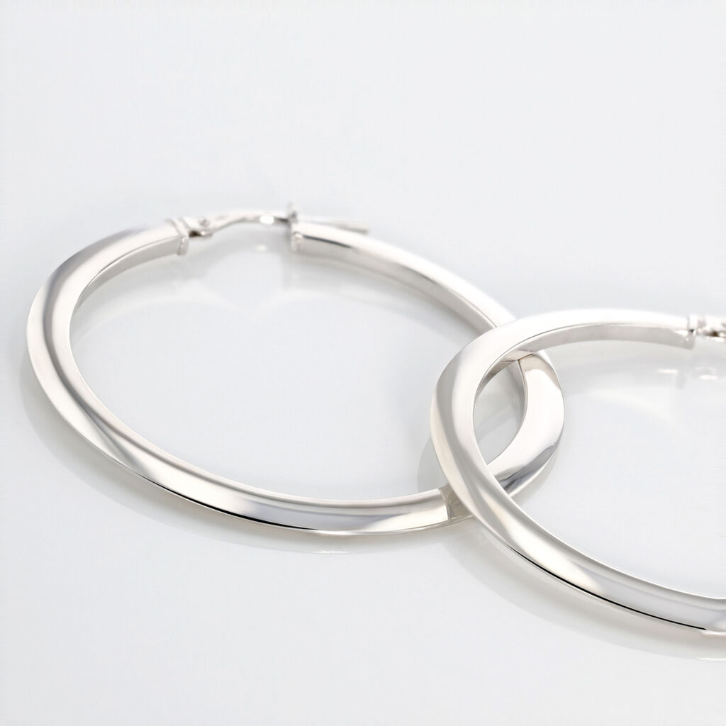Créoles Argent Blanc Hally