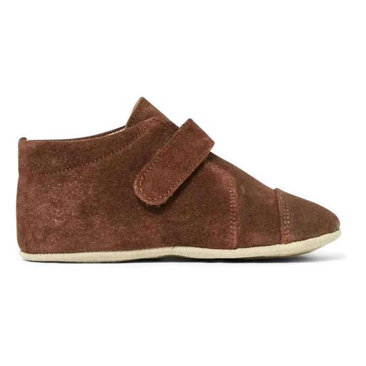 Petit Nord Chaussons Scratch | Chocolat