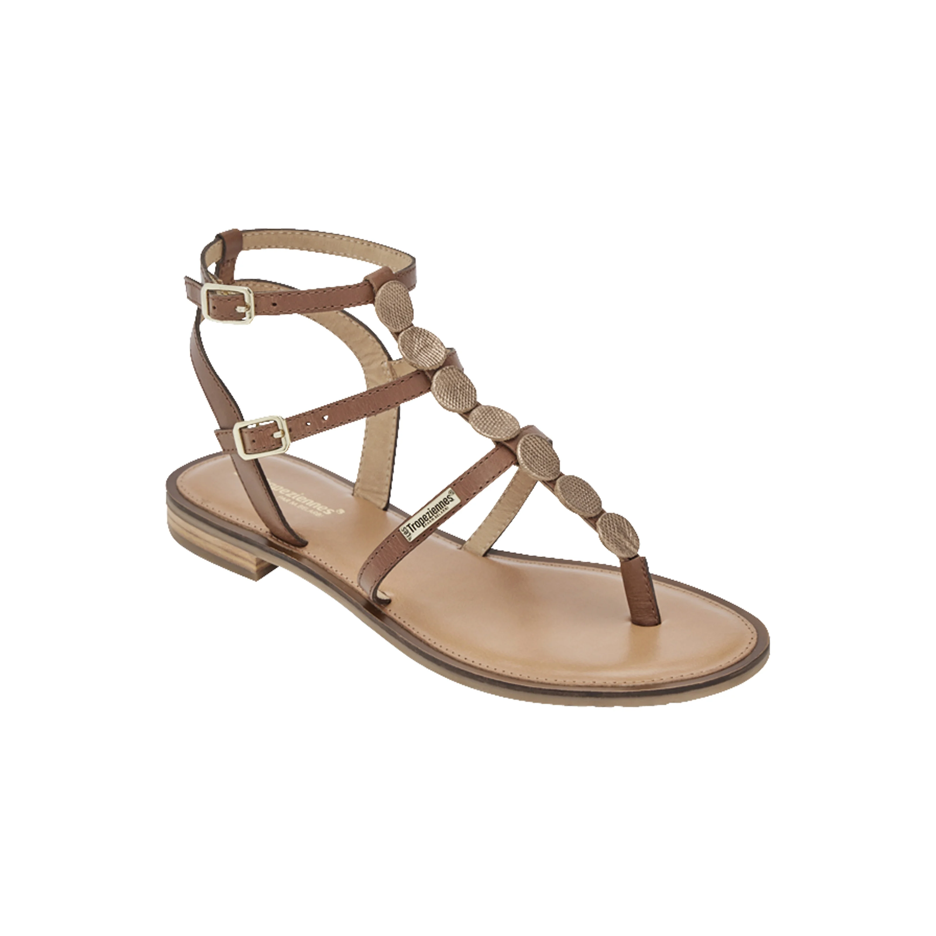 Sandales plates cuirhorelia | Marron
