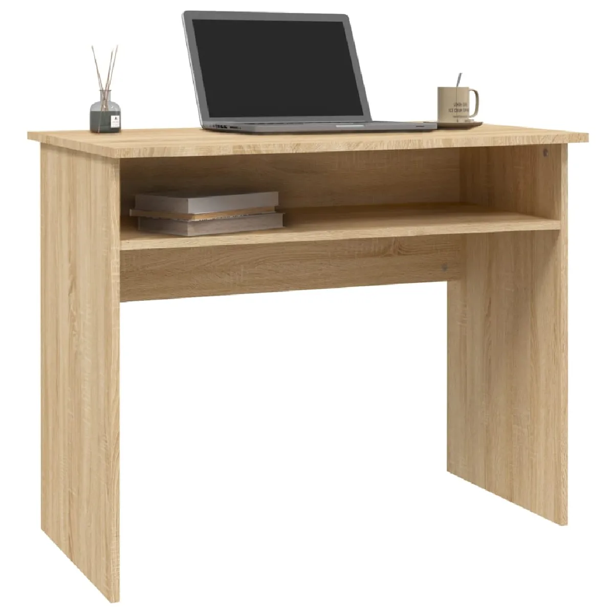 Helloshop26 Bureau informatique chêne sonoma 90x50x74 cm bois d'ingénierie brun