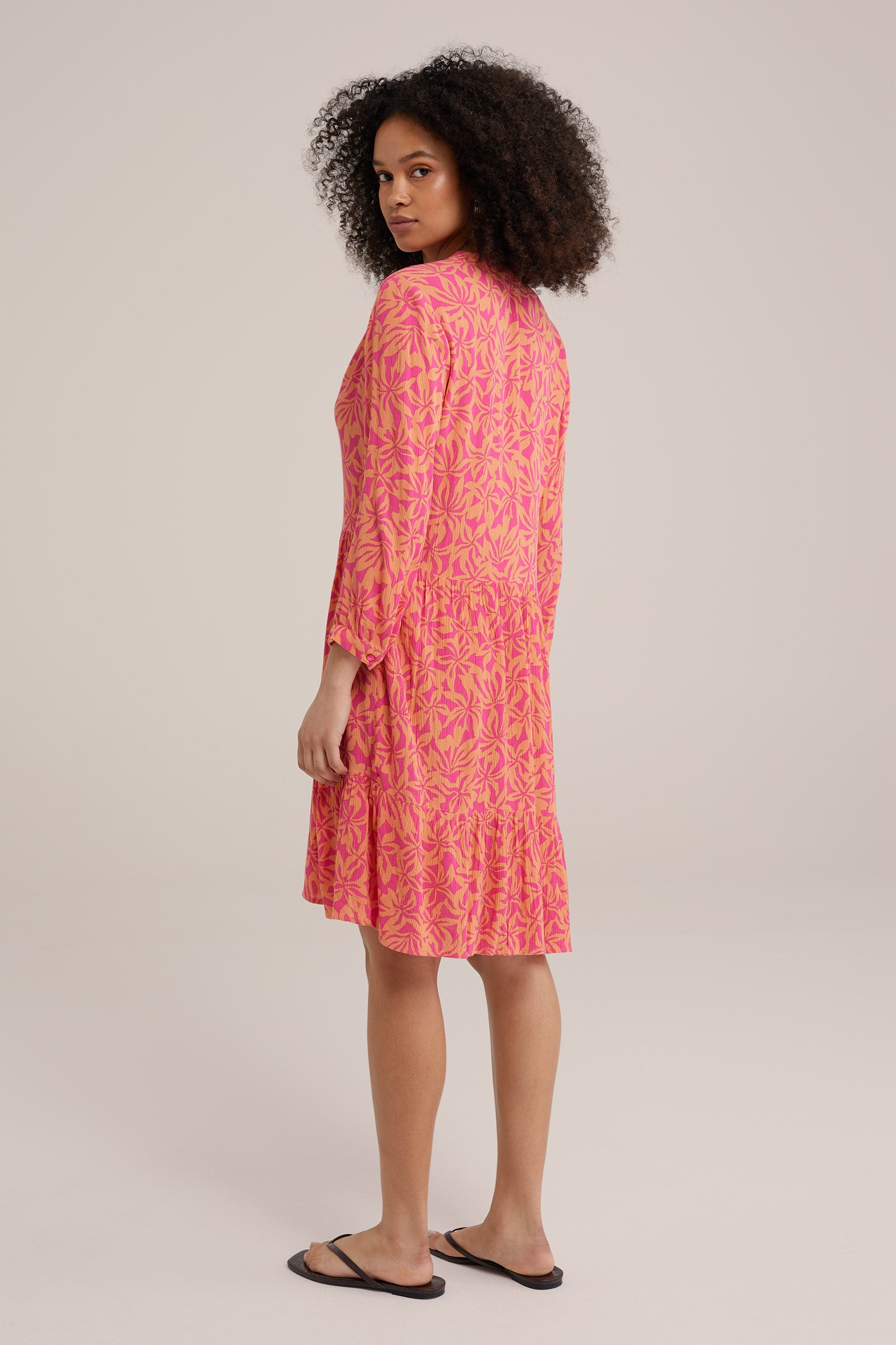 jurk met dessin WE Fashion Felroze