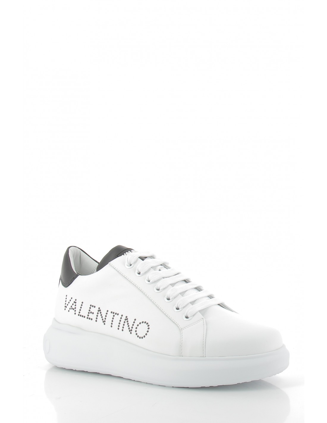 valentino Baskets compensées femme bounce summer cuir blanche/noir
