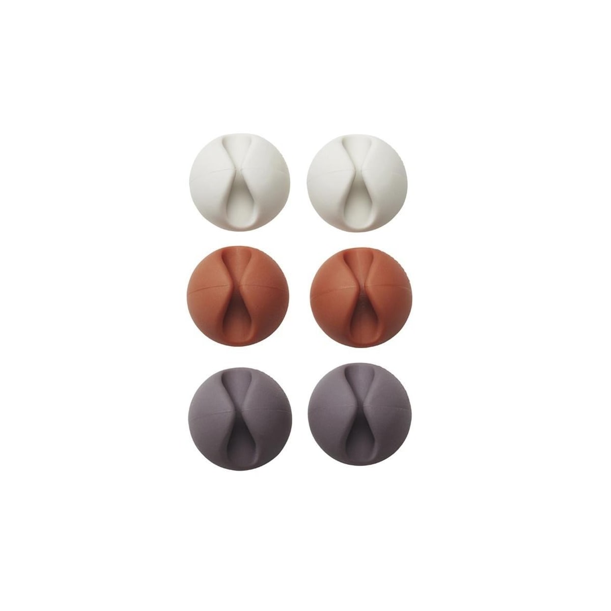 Kabelholder/kabelklemme, 6-pakning (hvit/brun/svart)