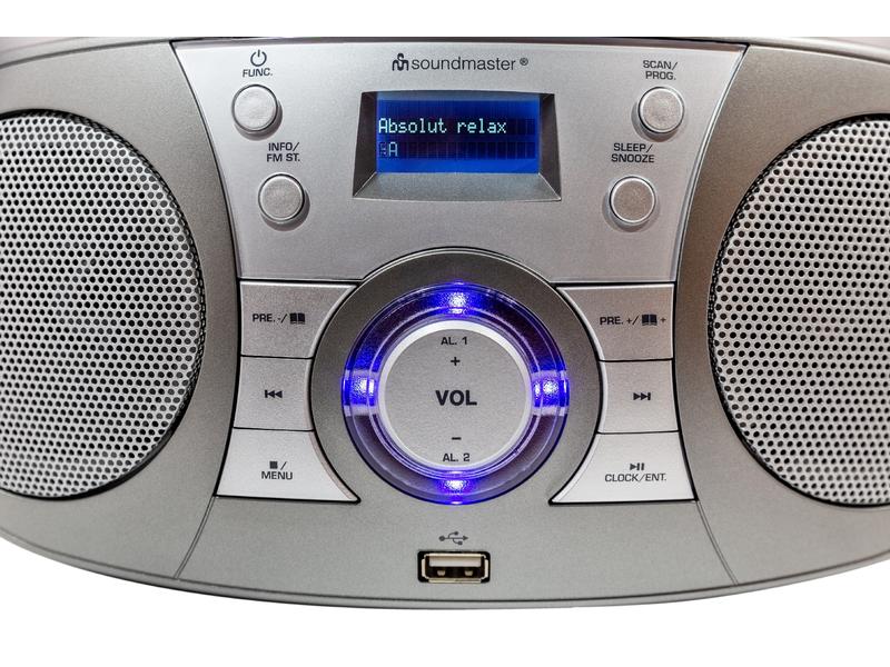 soundmaster DAB  Radio SCD1800 Grau DAB  Boombox mit CD/MP3, Bluetooth und USB