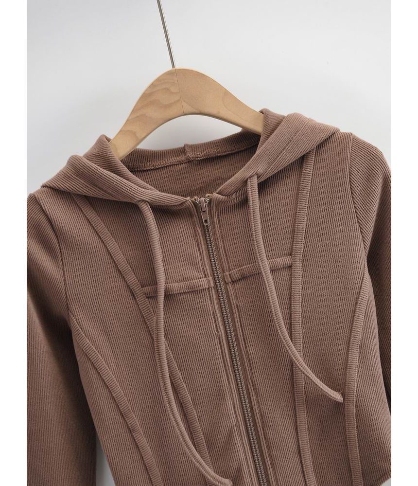 Hollahop - Effen cropped jack met capuchon en rits