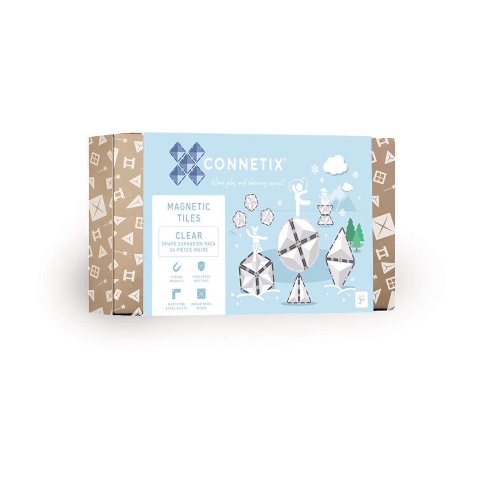 Connetix - Clear Shape Expansion Pack 24 dele - (CT-C-00024-SH)