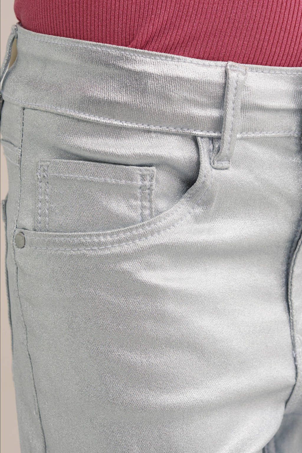WE Fashion loose fit broek zilver