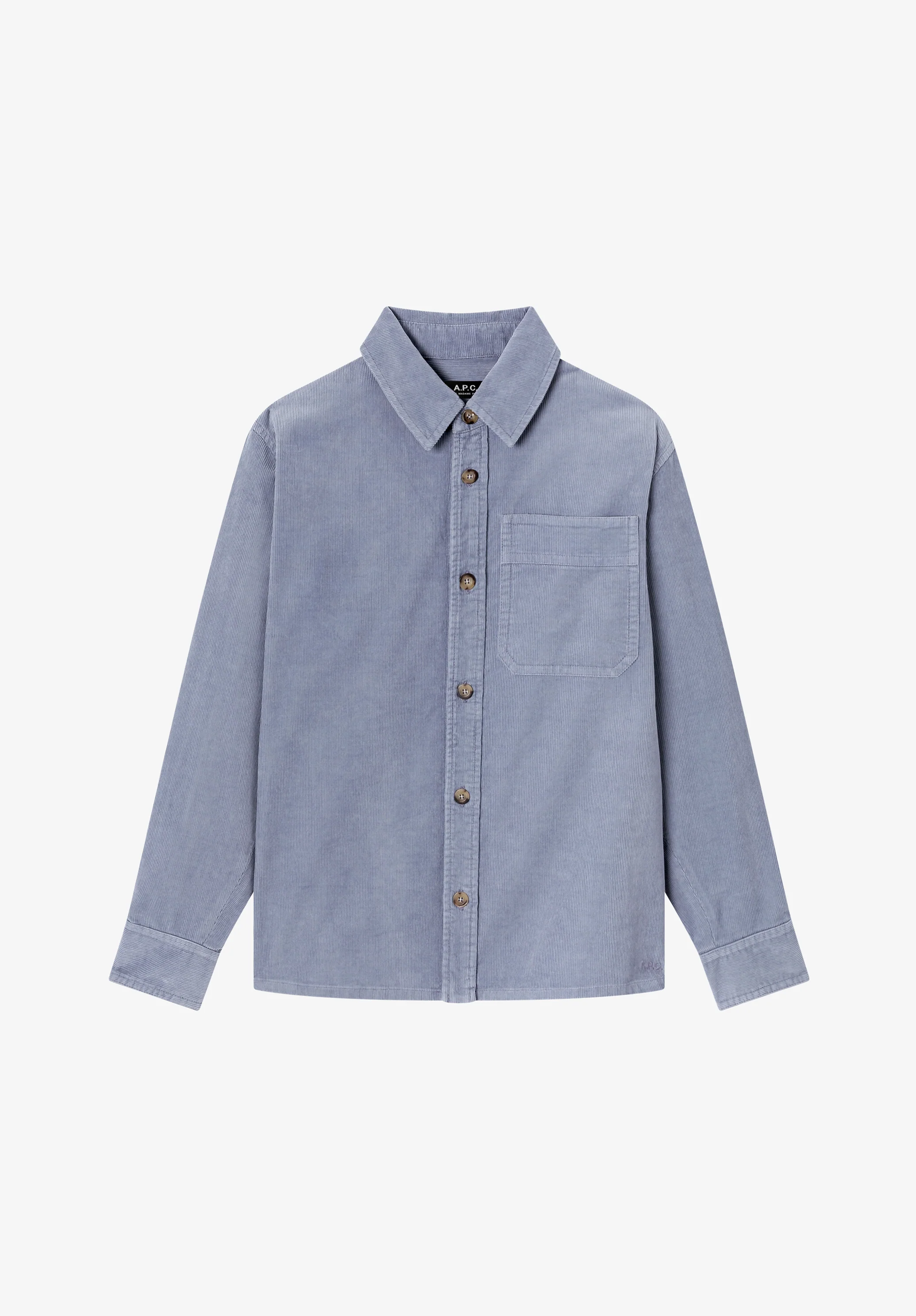 Surchemise ample en denim indigo délavé - Bleu gris