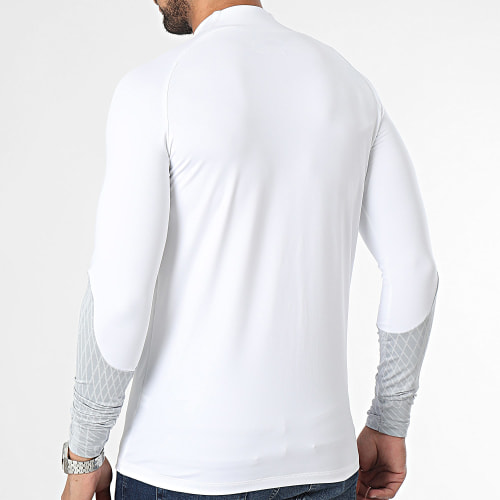 Tee Shirt Manches Longues Col Zippé DR2294 Blanc Gris