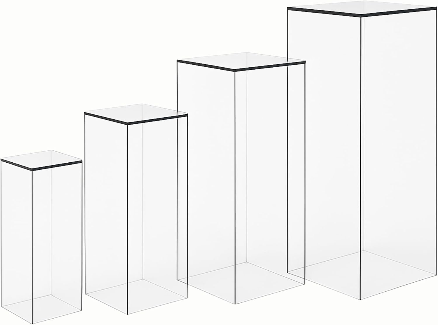 StarK® Acrylglas Dekosäule Premium Blumenständer [belastbar bis 30kg] Blumensäule,Pflanzenständer (Set)