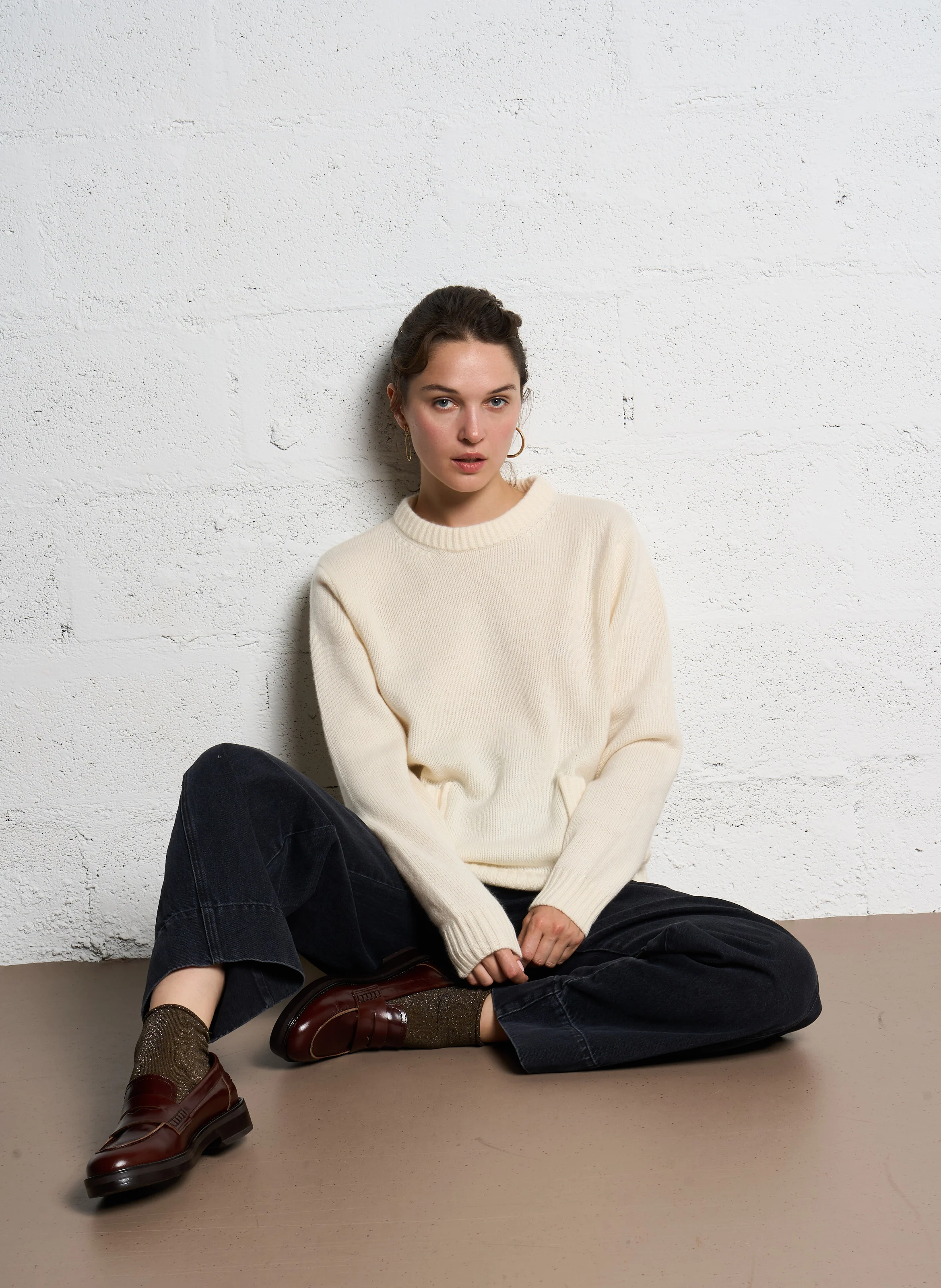LIDA - Pull droit en cachemire | Blanc