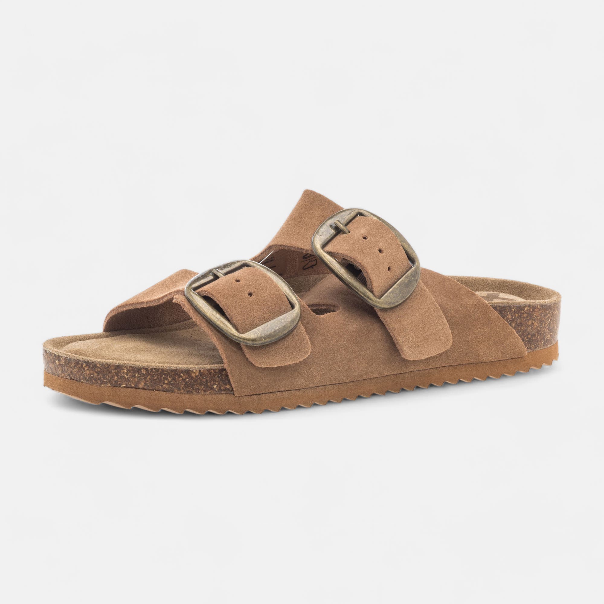Mules semelle liège Femme en cuir camel