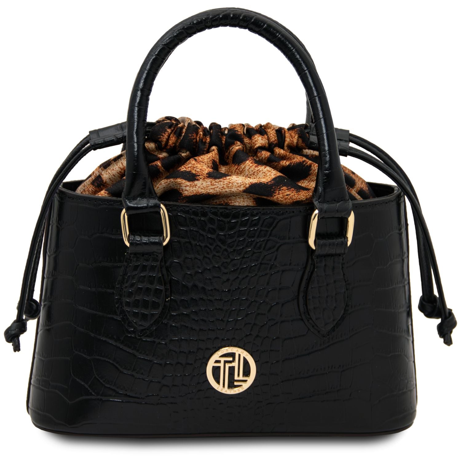 TL142510 – Croque – Croc print leren Handtas
