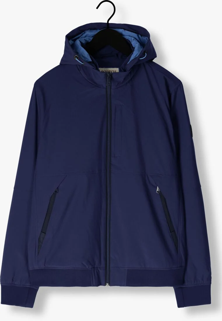 SCOTCH & SODA donkerblauwe scotch & soda jack hooded colourblock jacket