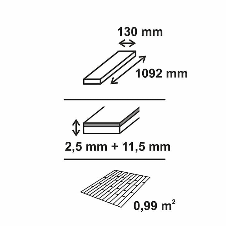 Parquet contrecollé clipsable Visby M en chêne verni blond rustique