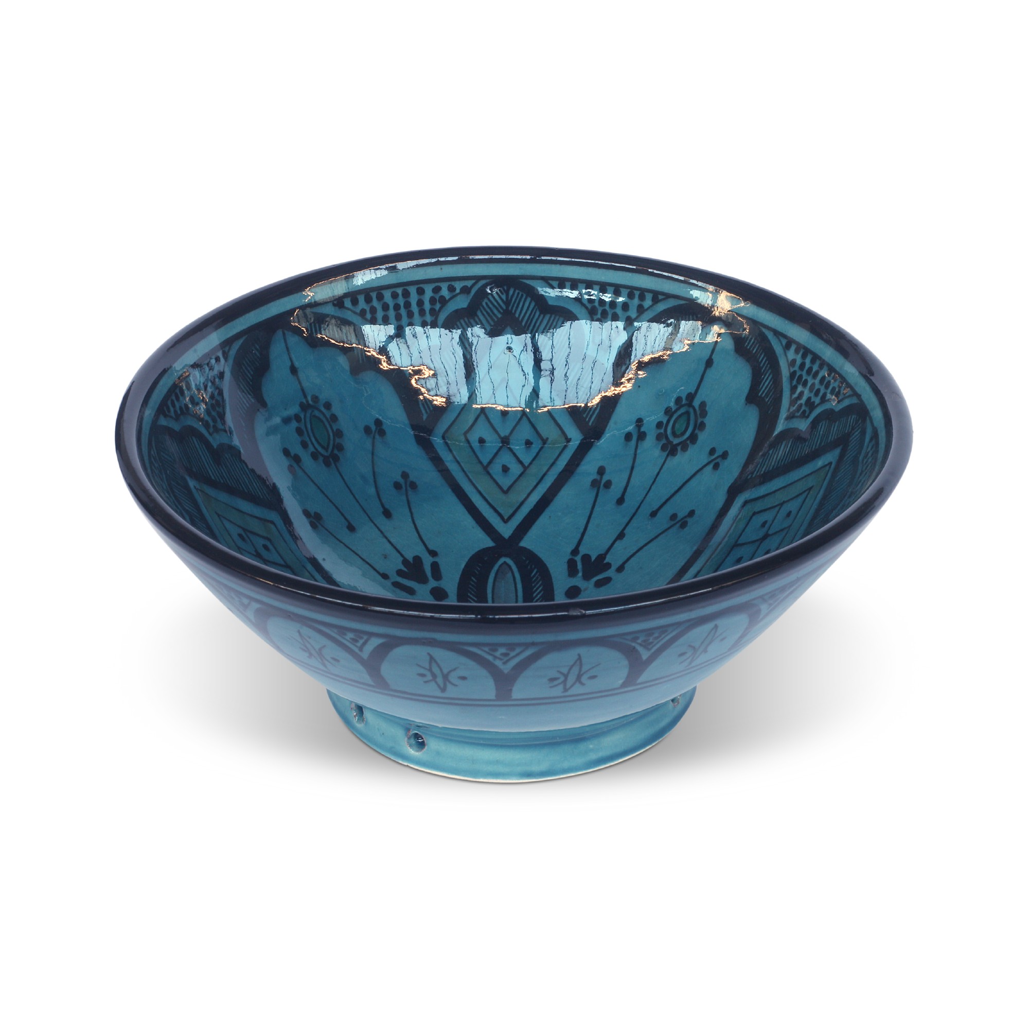 Zierschale, blau, schwarz, Ø 20 cm, H 9 cm von fischer's lagerhaus
