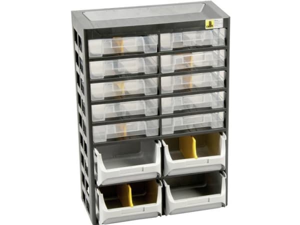 Allit 458140 Lagermagasin VarioPlus Basic D 21 (B x H x T) 305 x 435 x 170 mm Sort, Grå, Gul 1 stk