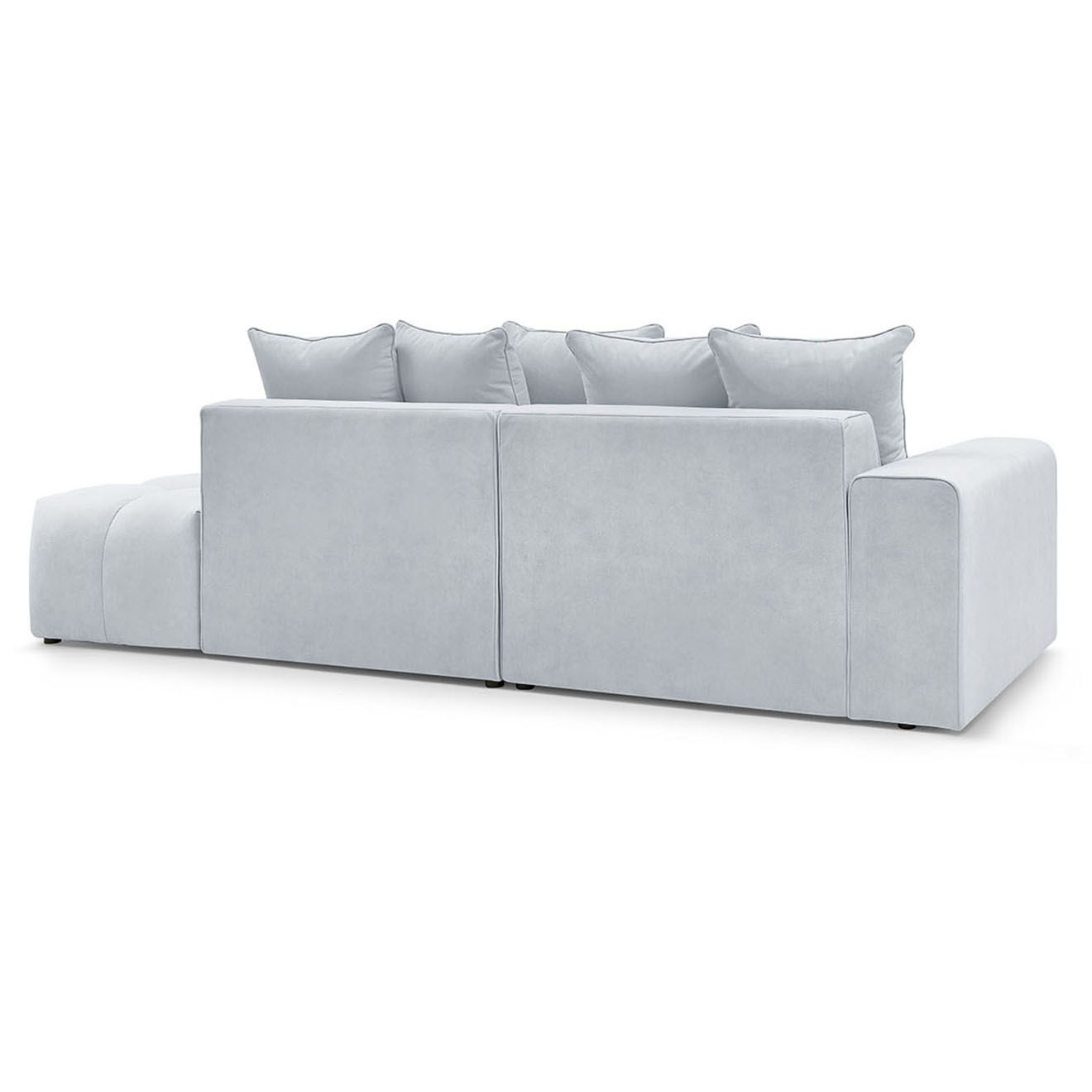 Bobochic Canapé d'angle fixe mont-blanc velours angle gauche gris clair - 313x176x97 cm