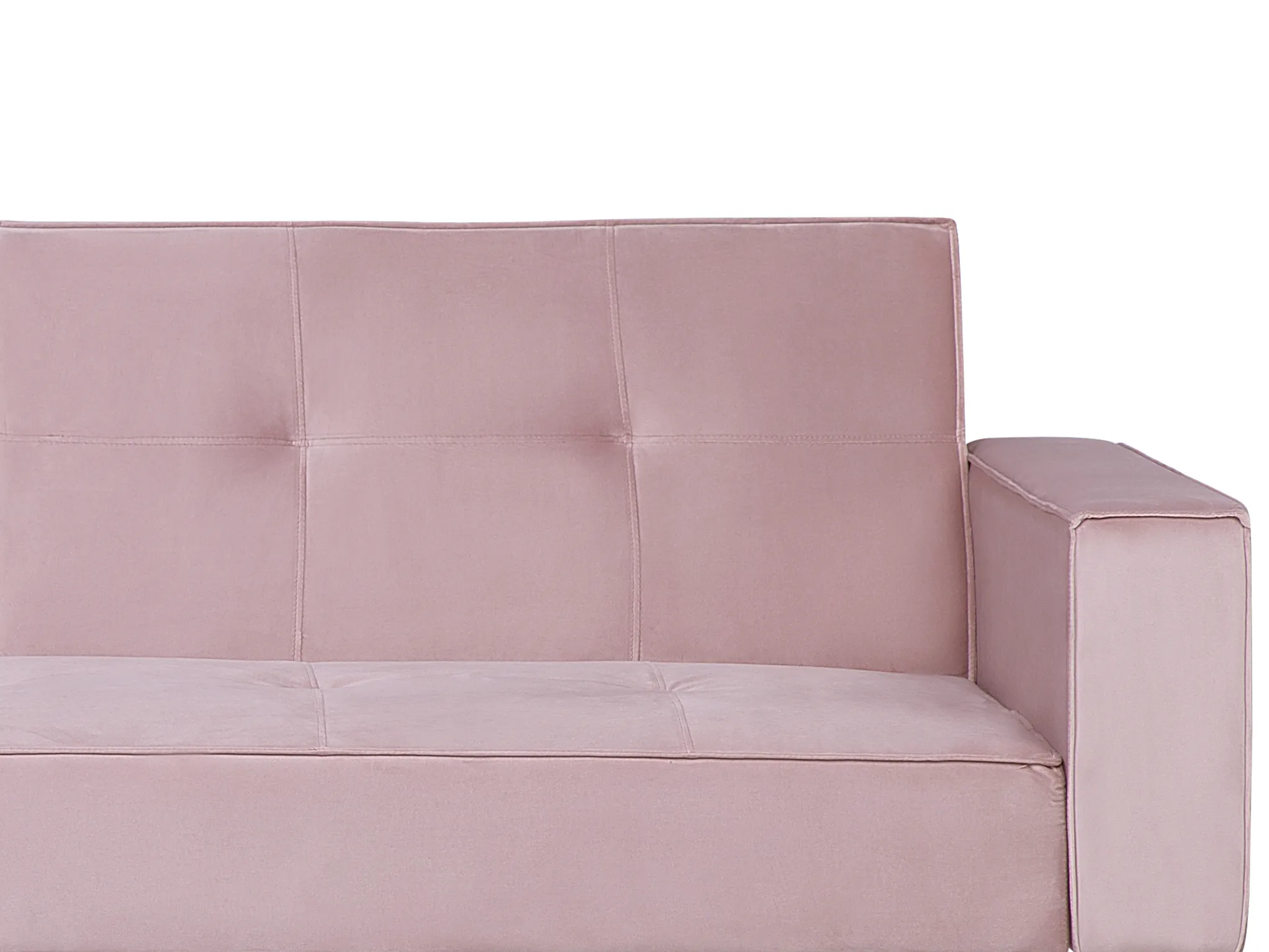Slaapbank 3-zits VISNES Fluweel Roze