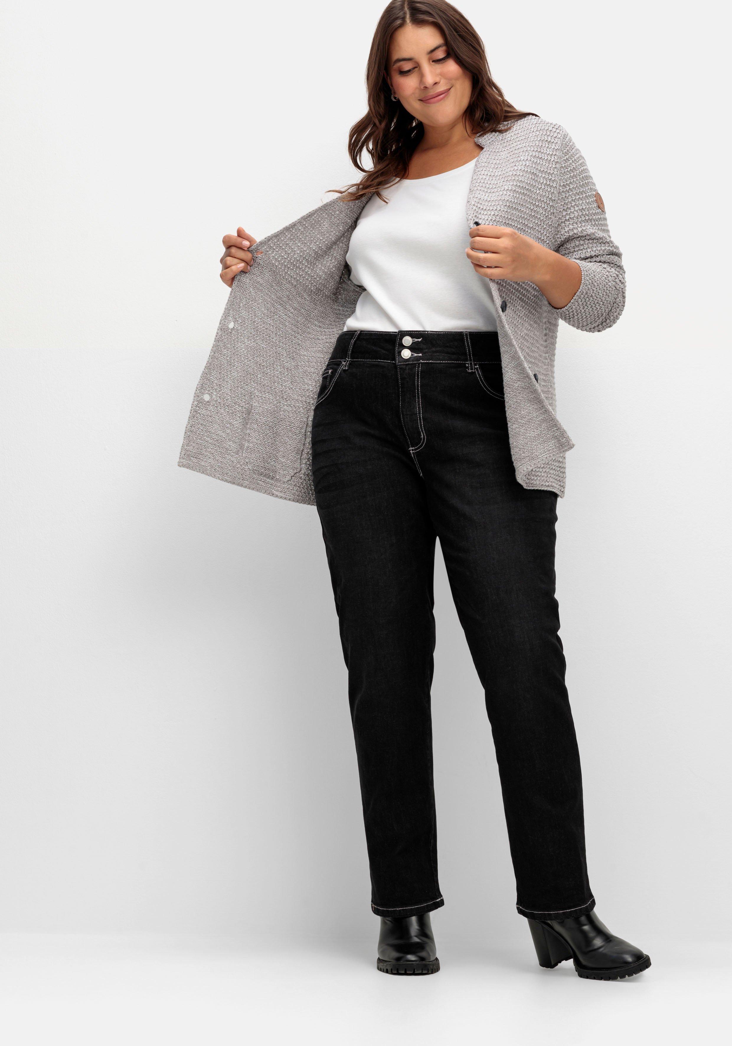 Gerade Jeans mit breitem 2-Knopf-Bund