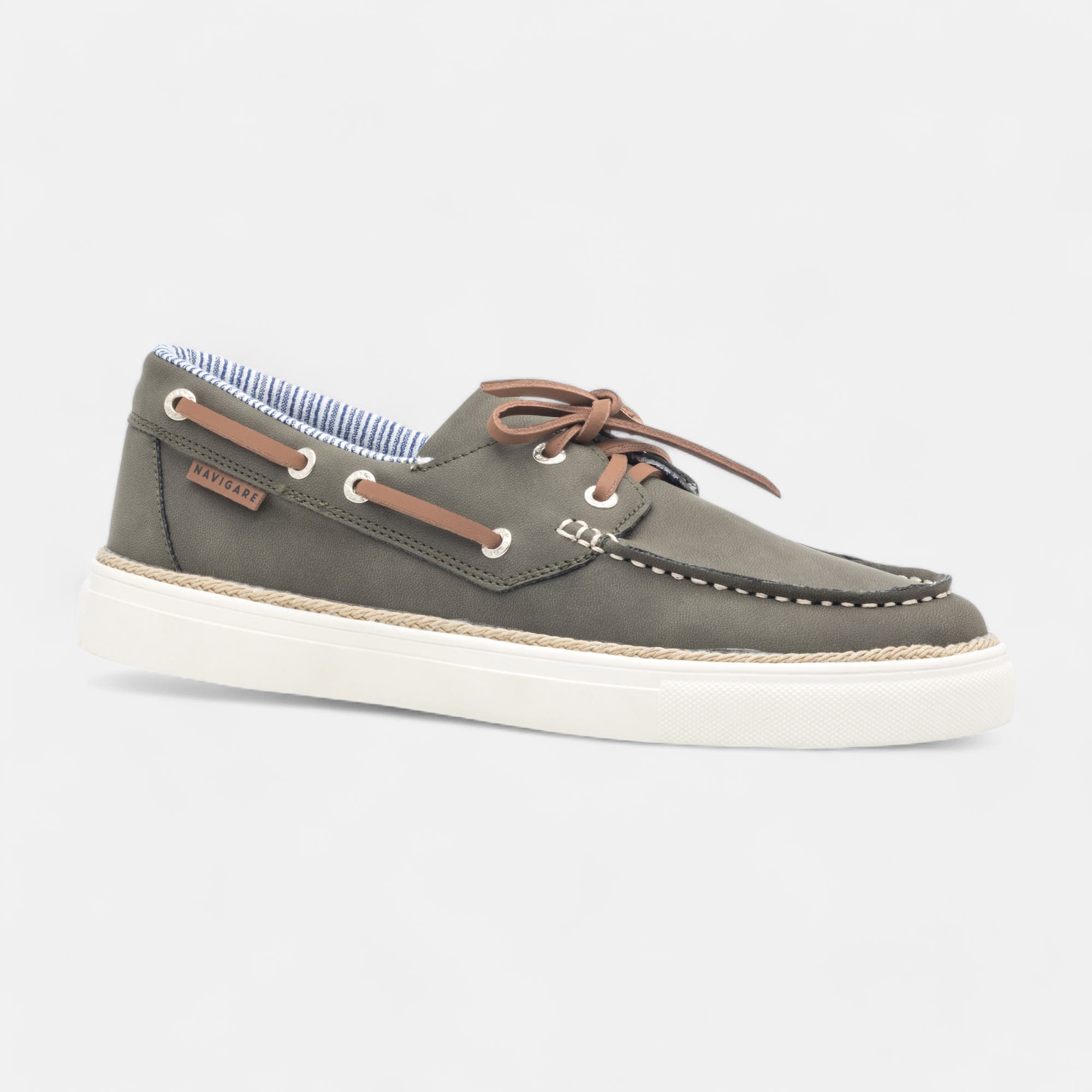 Chaussures bateau Homme kaki