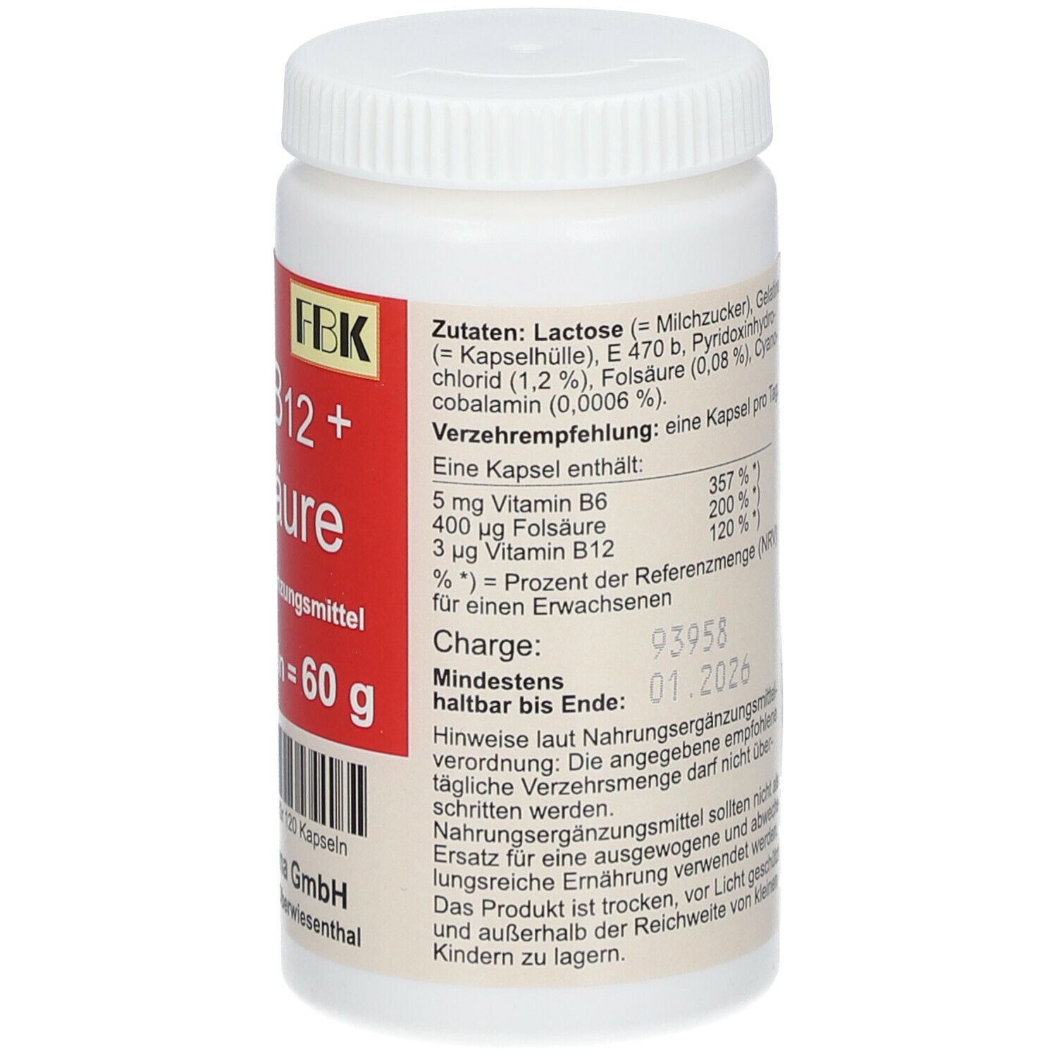 Vitamin B6+ B12+ Folsäure