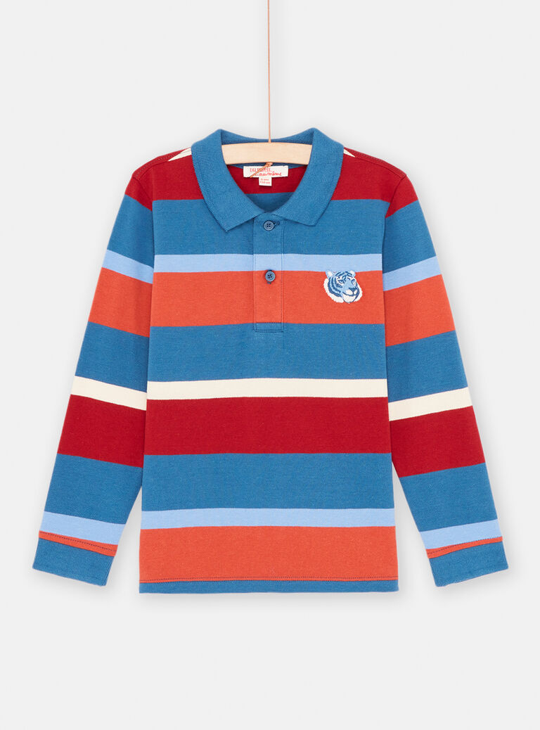 Polo multicolore à imprimé à rayures garçon