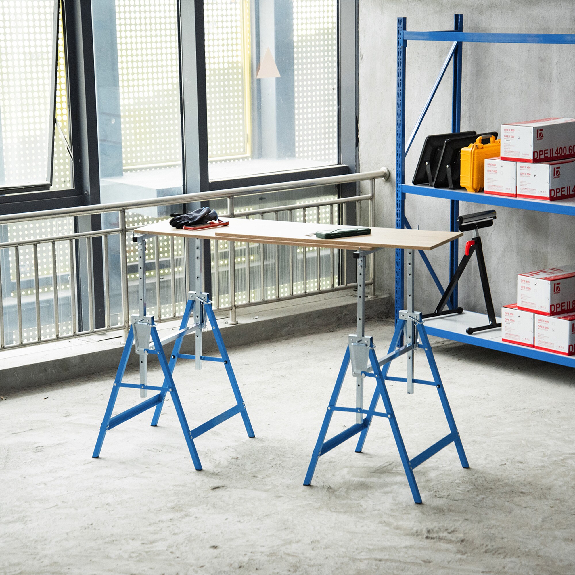 HOMCOM Gerüstbock im 2er Set 68 x 58 x (80-130) cm (LxBxH)