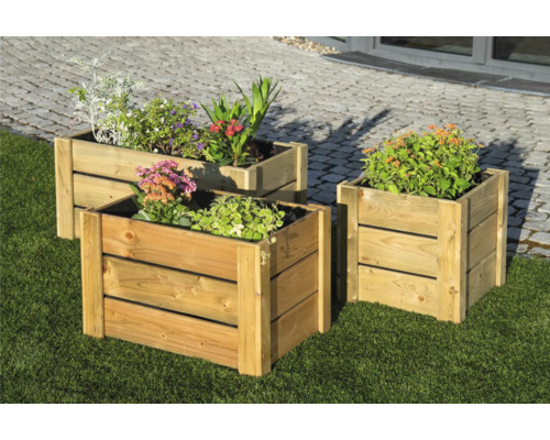 Houten bloembak 60 x 40 x 40 cm naturel