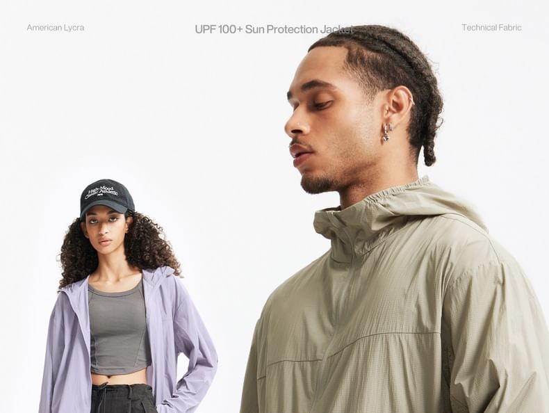 Newin - UPF100 zonwerende lichte jas met capuchon in 5 kleuren