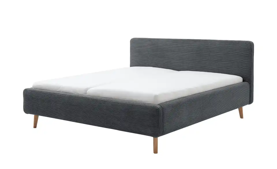 Polsterbettgestell Mattis Anthrazit Cordstoff 140 cm ohne Bettkasten