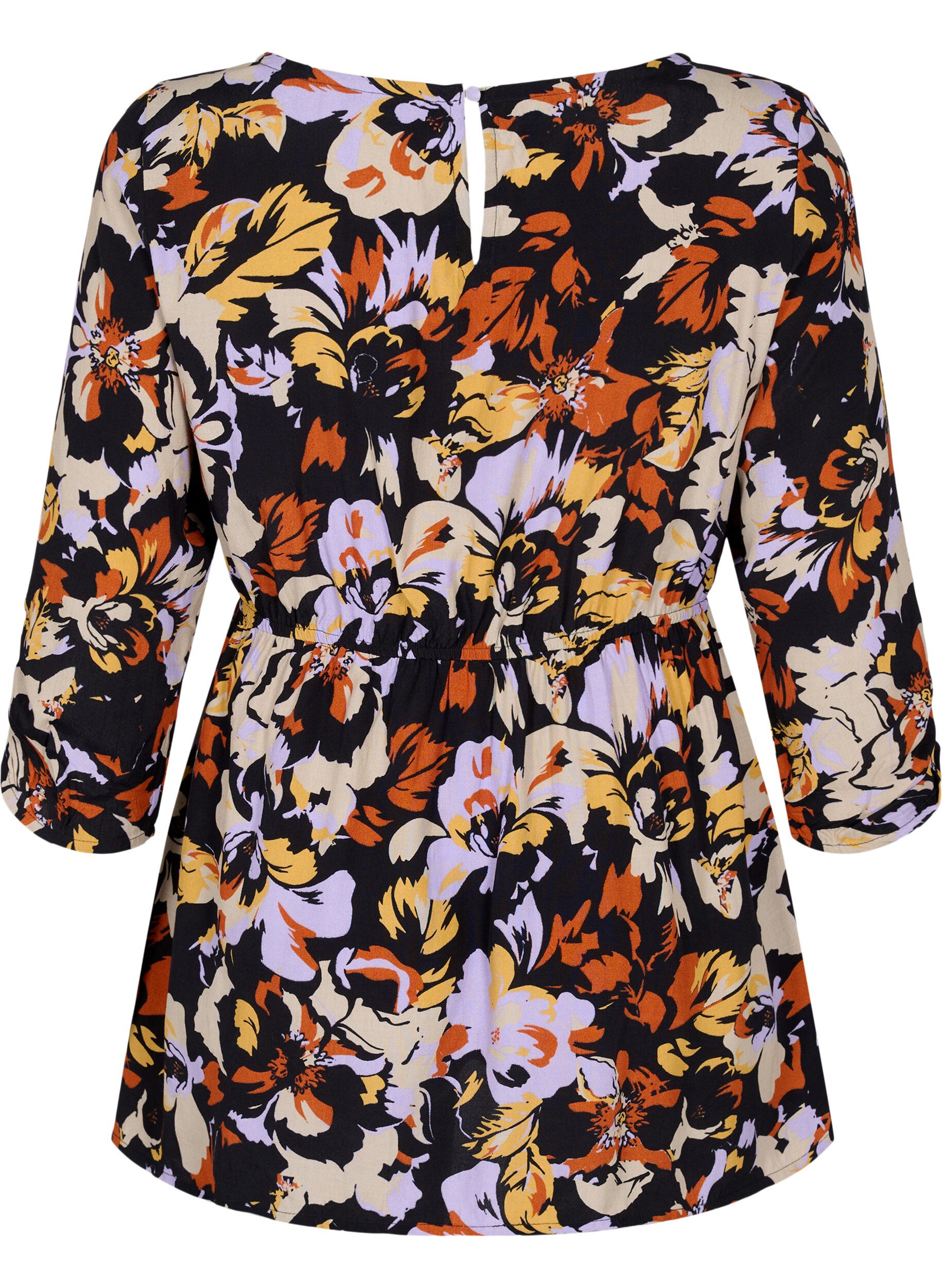 Graviditets bluse i viskose med blomsterprint